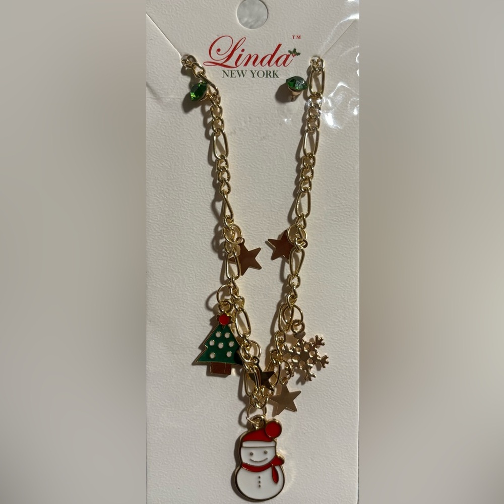 Christmas Charm Necklace and Earrings